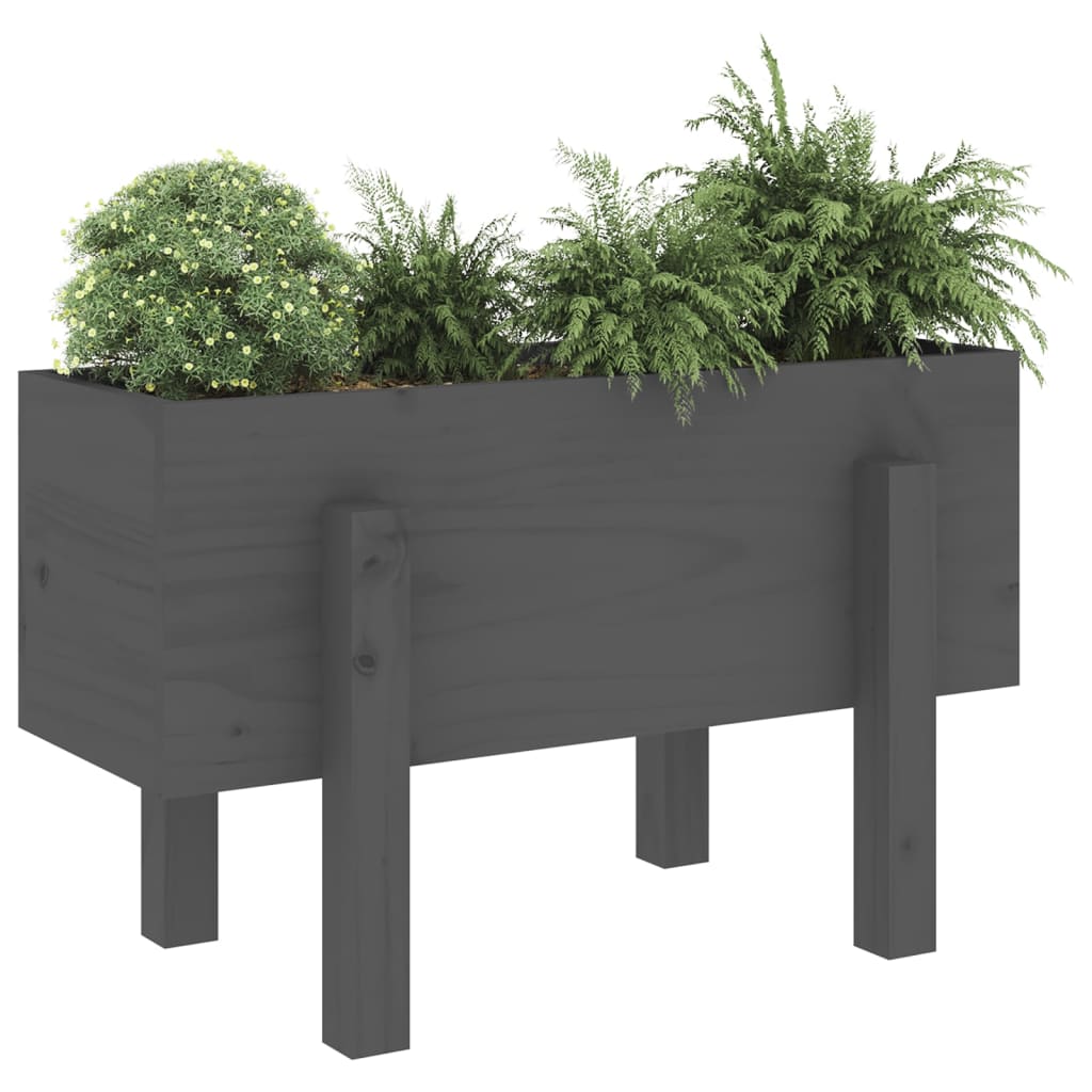 Fioriera da Giardino Grigia 62x30x38 cm Legno Massello di Pino - homemem39