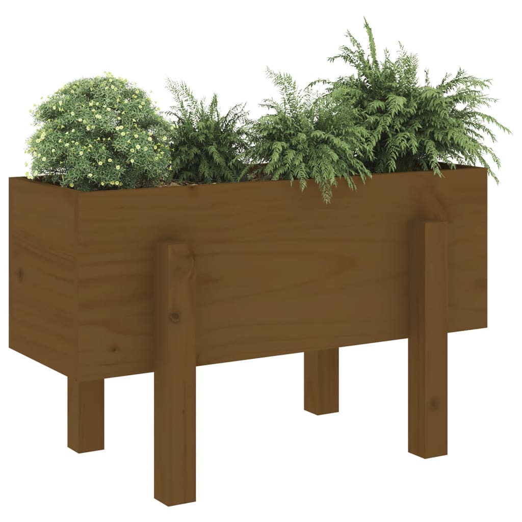 Fioriera da Giardino Miele 62x30x38 cm Legno Massello di Pino - homemem39