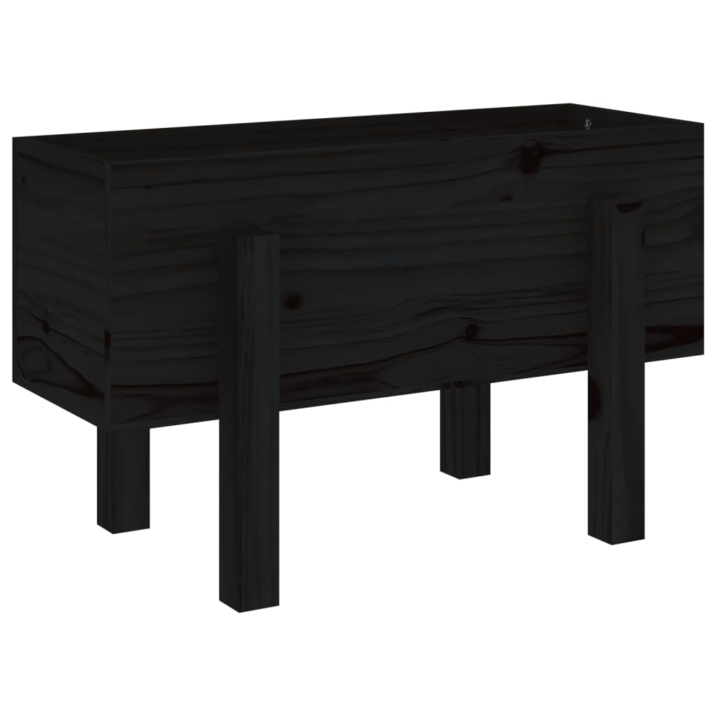 Fioriera da Giardino Nera 62x30x38 cm Legno Massello di Pino - homemem39