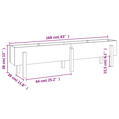 Fioriera Rialzata Giardino 160x30x38 cm Legno Massello Douglas - homemem39