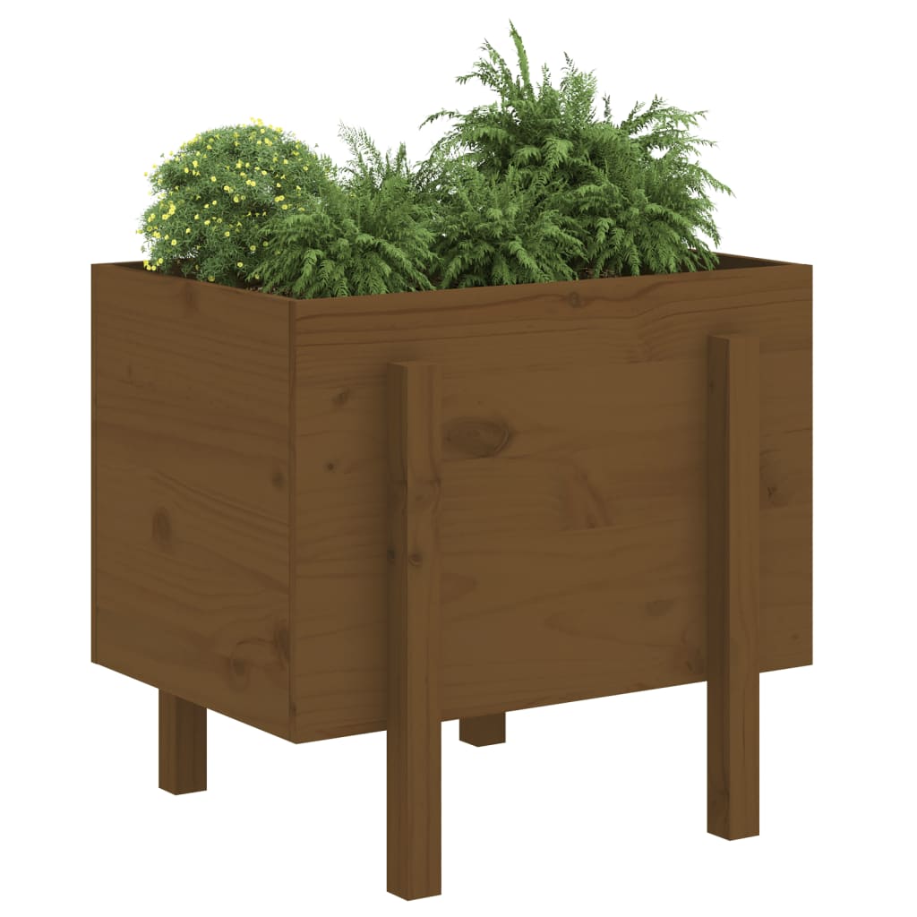 Fioriera da Giardino Miele 62x50x57 cm Legno Massello di Pino - homemem39