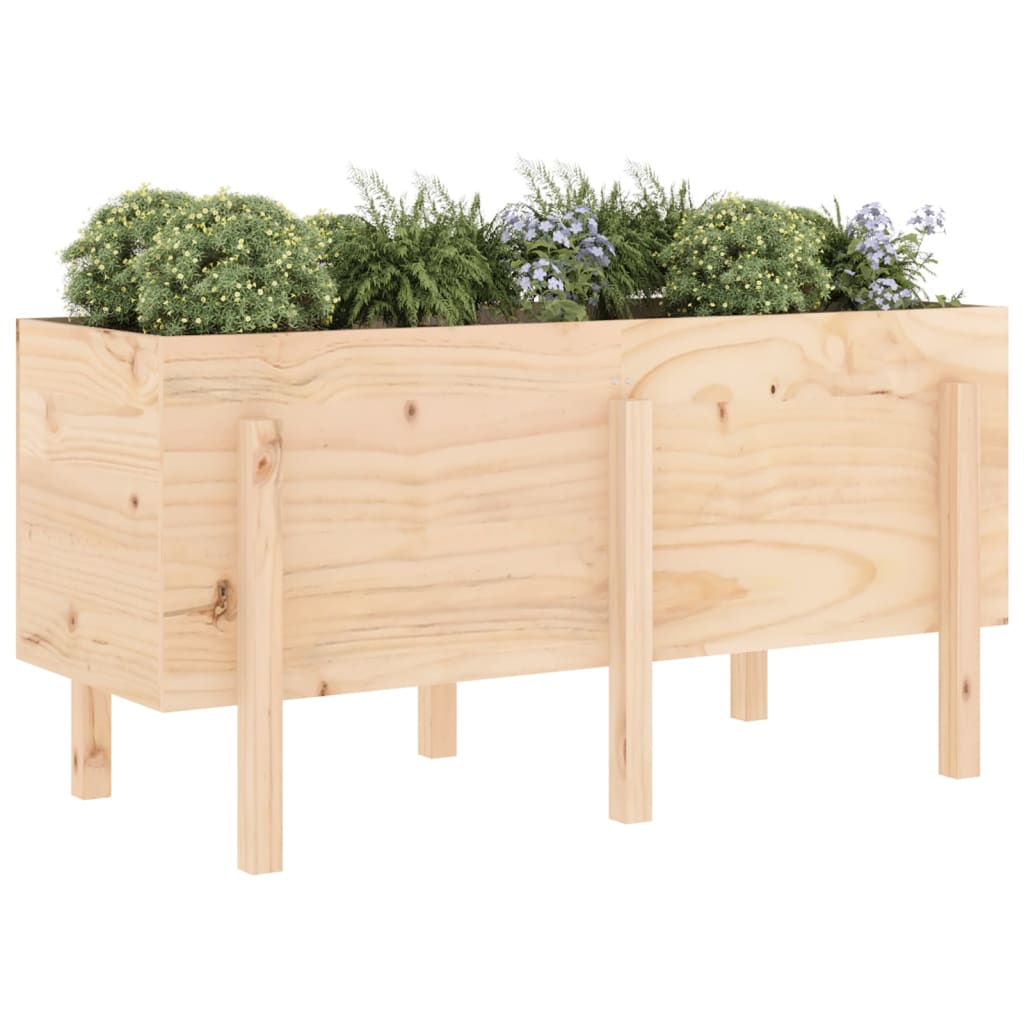 Fioriera Rialzata da Giardino 121x50x57 cm Legno Massello Pino - homemem39