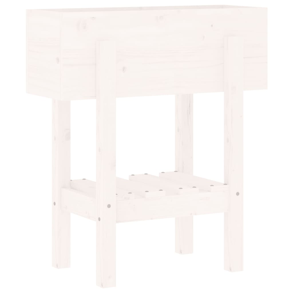 Fioriera da Giardino Bianca 62x30x69 cm Legno Massello di Pino - homemem39