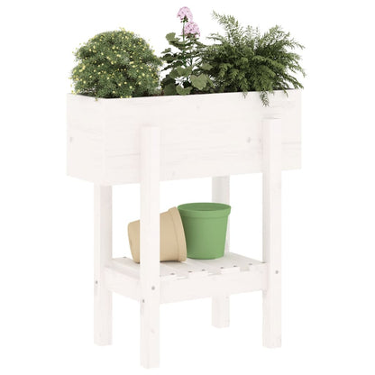 Fioriera da Giardino Bianca 62x30x69 cm Legno Massello di Pino - homemem39