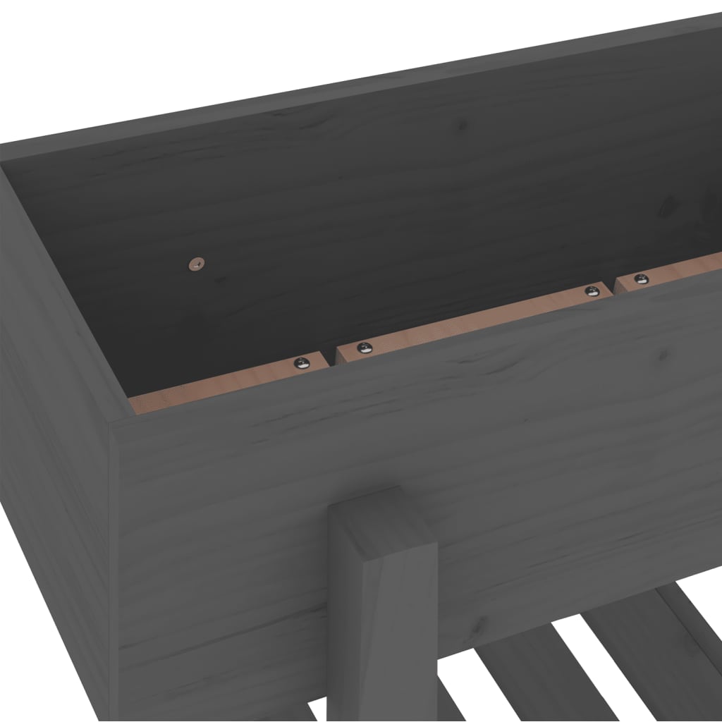 Fioriera da Giardino Grigia 62x30x69 cm Legno Massello di Pino - homemem39