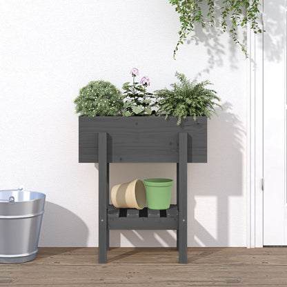 Fioriera da Giardino Grigia 62x30x69 cm Legno Massello di Pino - homemem39