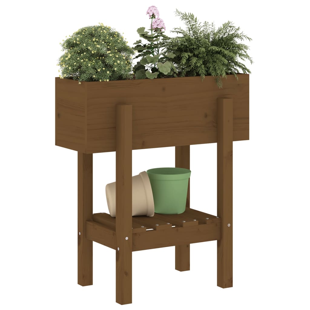 Fioriera da Giardino Miele 62x50x69 cm Legno Massello di Pino - homemem39