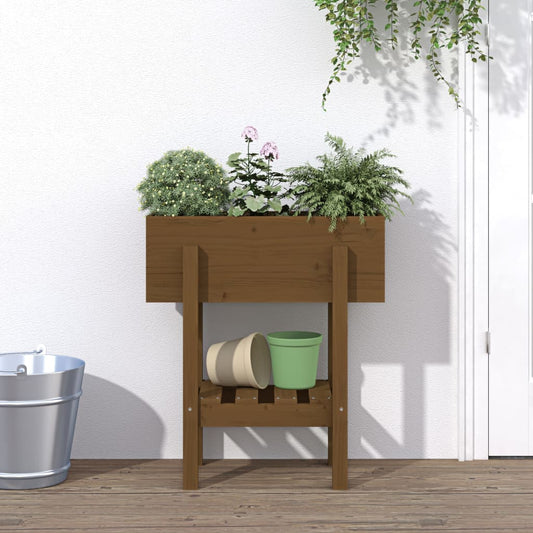 Fioriera da Giardino Miele 62x50x69 cm Legno Massello di Pino - homemem39