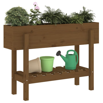 Fioriera Rialzata da Giardino Miele 101x30x69 cm Massello Pino - homemem39