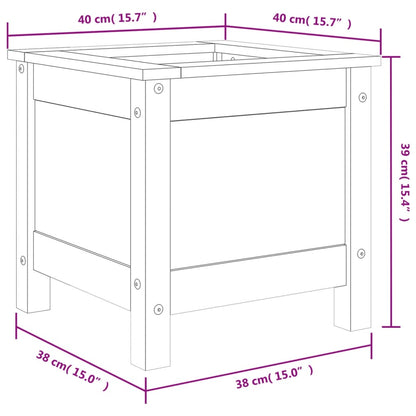 Fioriera da Giardino Grigia 40x40x39 cm Legno Massello di Pino - homemem39