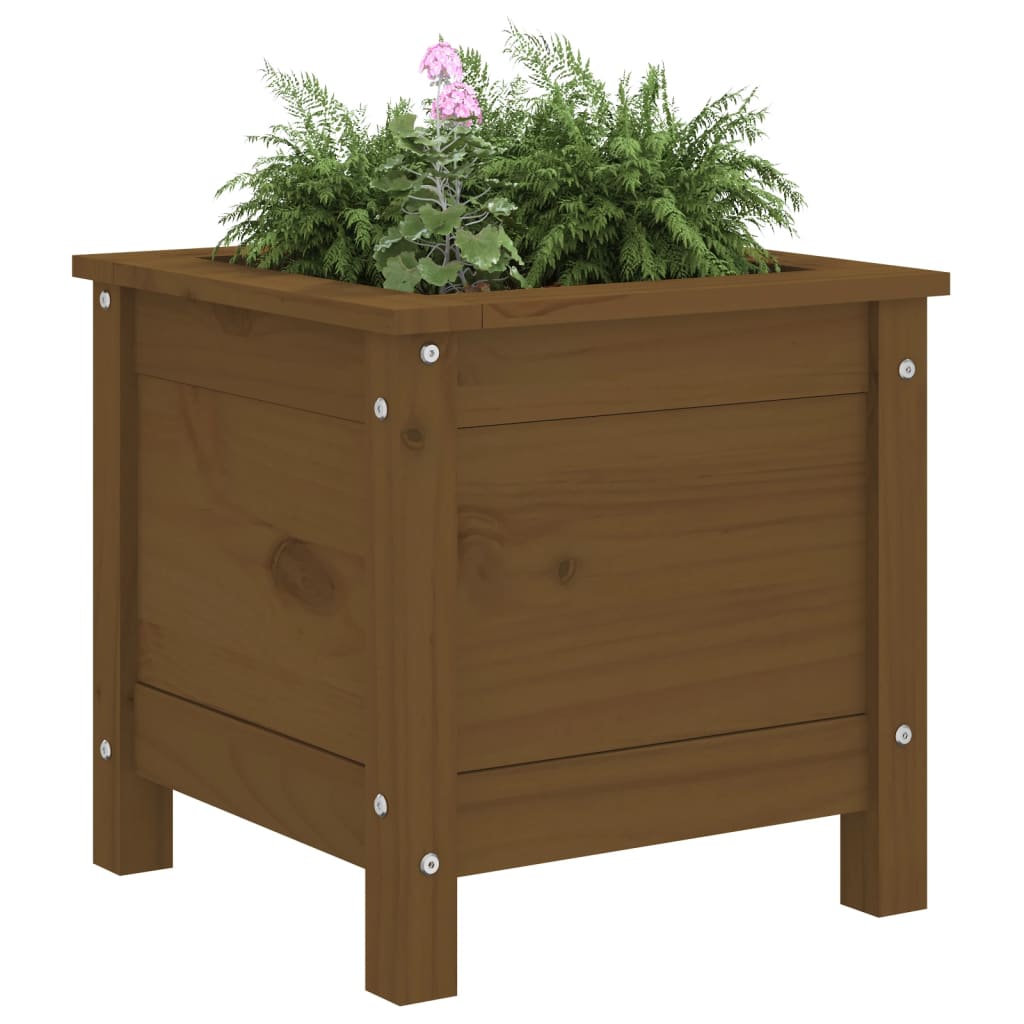 Fioriera da Giardino Miele 40x40x39 cm Legno Massello di Pino - homemem39