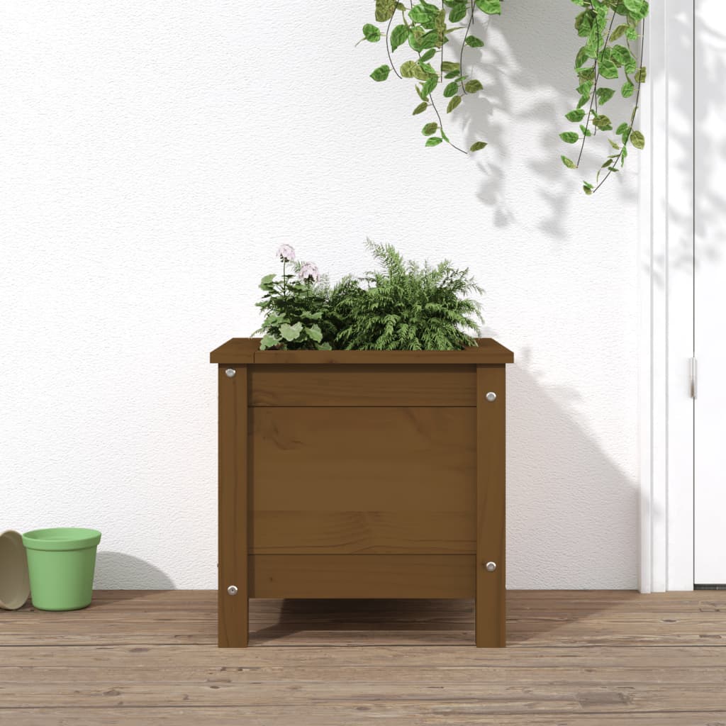 Fioriera da Giardino Miele 40x40x39 cm Legno Massello di Pino - homemem39