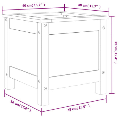 Fioriera da Giardino Nera 40x40x39 cm Legno Massello di Pino - homemem39