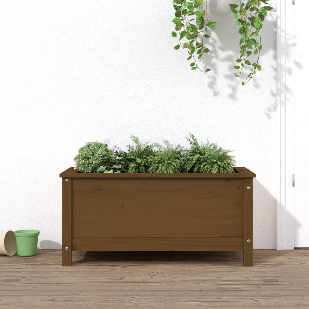 Fioriera da Giardino Miele 82,5x40x39 cm Legno Massello di Pino - homemem39