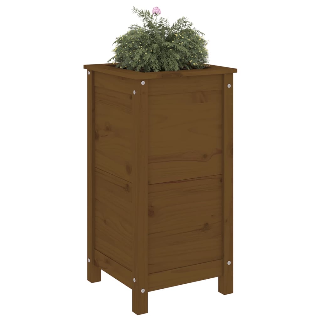 Fioriera da Giardino Miele 40x40x78 cm Legno Massello di Pino - homemem39