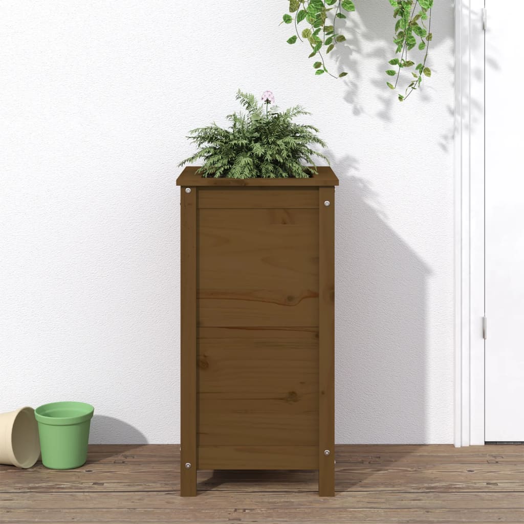 Fioriera da Giardino Miele 40x40x78 cm Legno Massello di Pino - homemem39