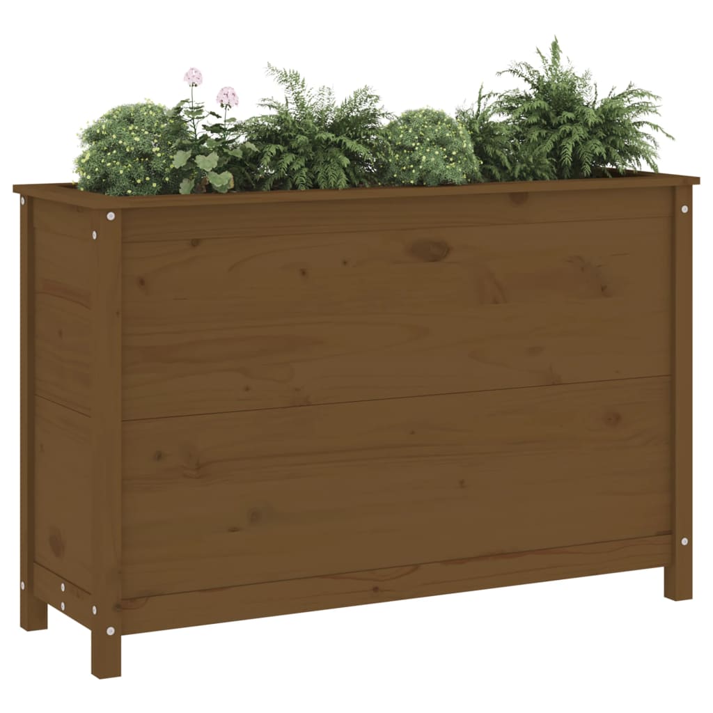 Fioriera Rialzata da Giardino Miele 119,5x40x78cm Massello Pino - homemem39