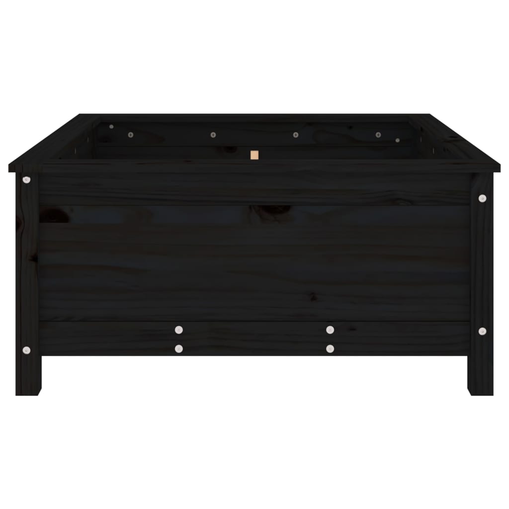 Fioriera da Giardino Nera 82,5x82,5x39cm Legno Massello di Pino - homemem39