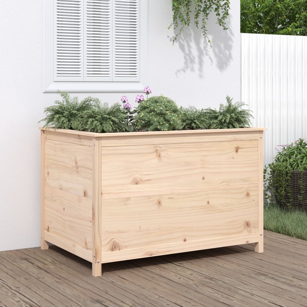 Fioriera Rialzata Giardino 119,5x82,5x78cm Legno Massello Pino - homemem39