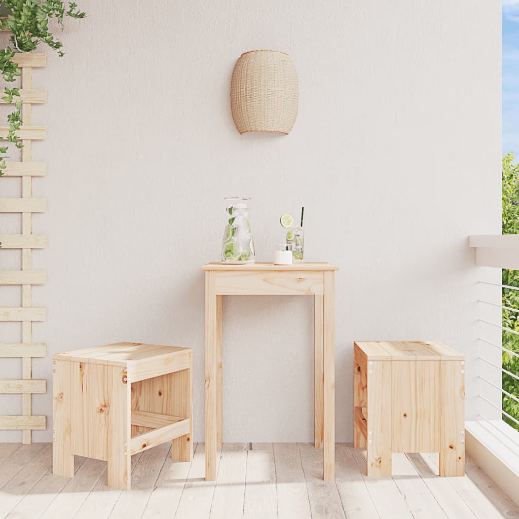 Sgabelli da Giardino 2 pz 40x36x45 cm in Legno Massello di Pino - homemem39