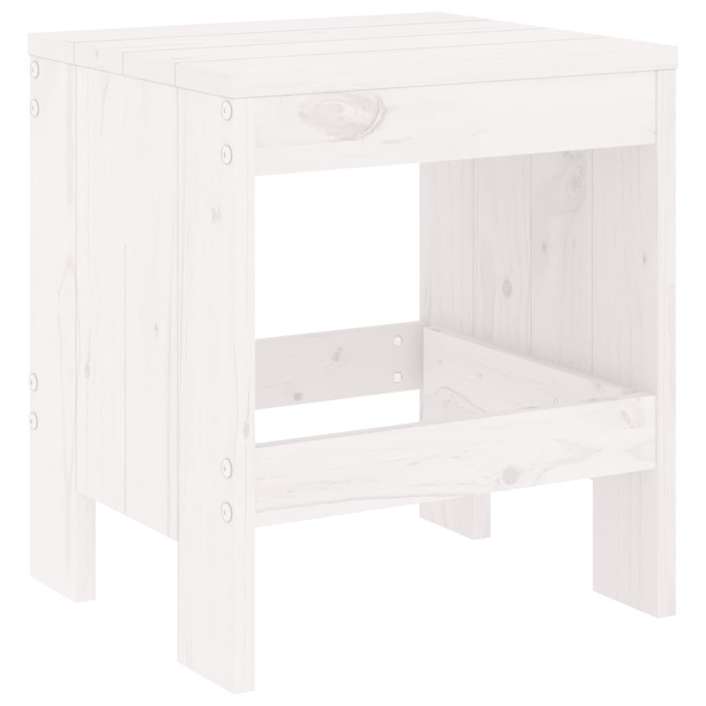 Sgabelli da Giardino 2pz Bianchi 40x36x45cm Legno Massello Pino - homemem39