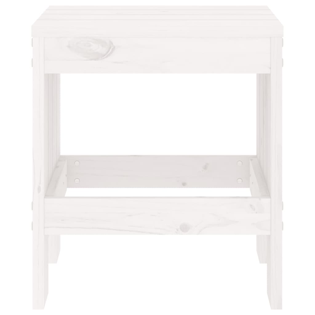 Sgabelli da Giardino 2pz Bianchi 40x36x45cm Legno Massello Pino - homemem39