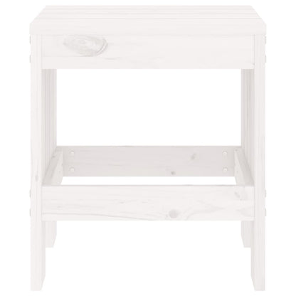 Sgabelli da Giardino 2pz Bianchi 40x36x45cm Legno Massello Pino - homemem39