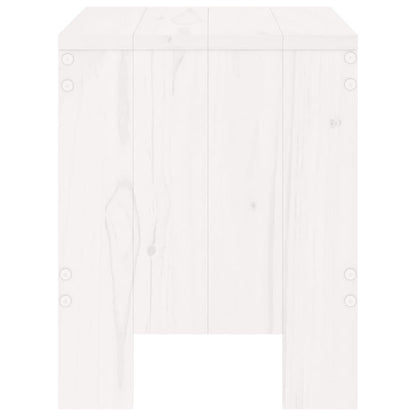 Sgabelli da Giardino 2pz Bianchi 40x36x45cm Legno Massello Pino - homemem39