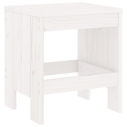 Sgabelli da Giardino 2pz Bianchi 40x36x45cm Legno Massello Pino - homemem39