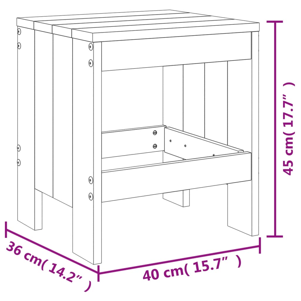 Sgabelli da Giardino 2pz Bianchi 40x36x45cm Legno Massello Pino - homemem39