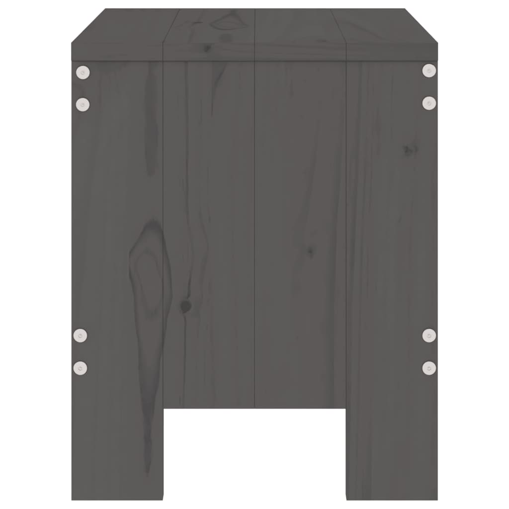 Sgabelli da Giardino 2pz Grigi 40x36x45cm Legno Massello Pino - homemem39