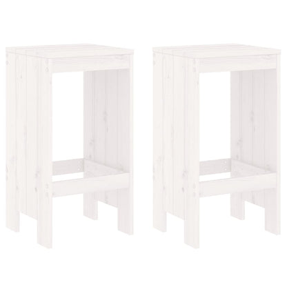 Sgabelli da Bar 2 pz Bianchi 40x36x75 cm Legno Massello di Pino - homemem39