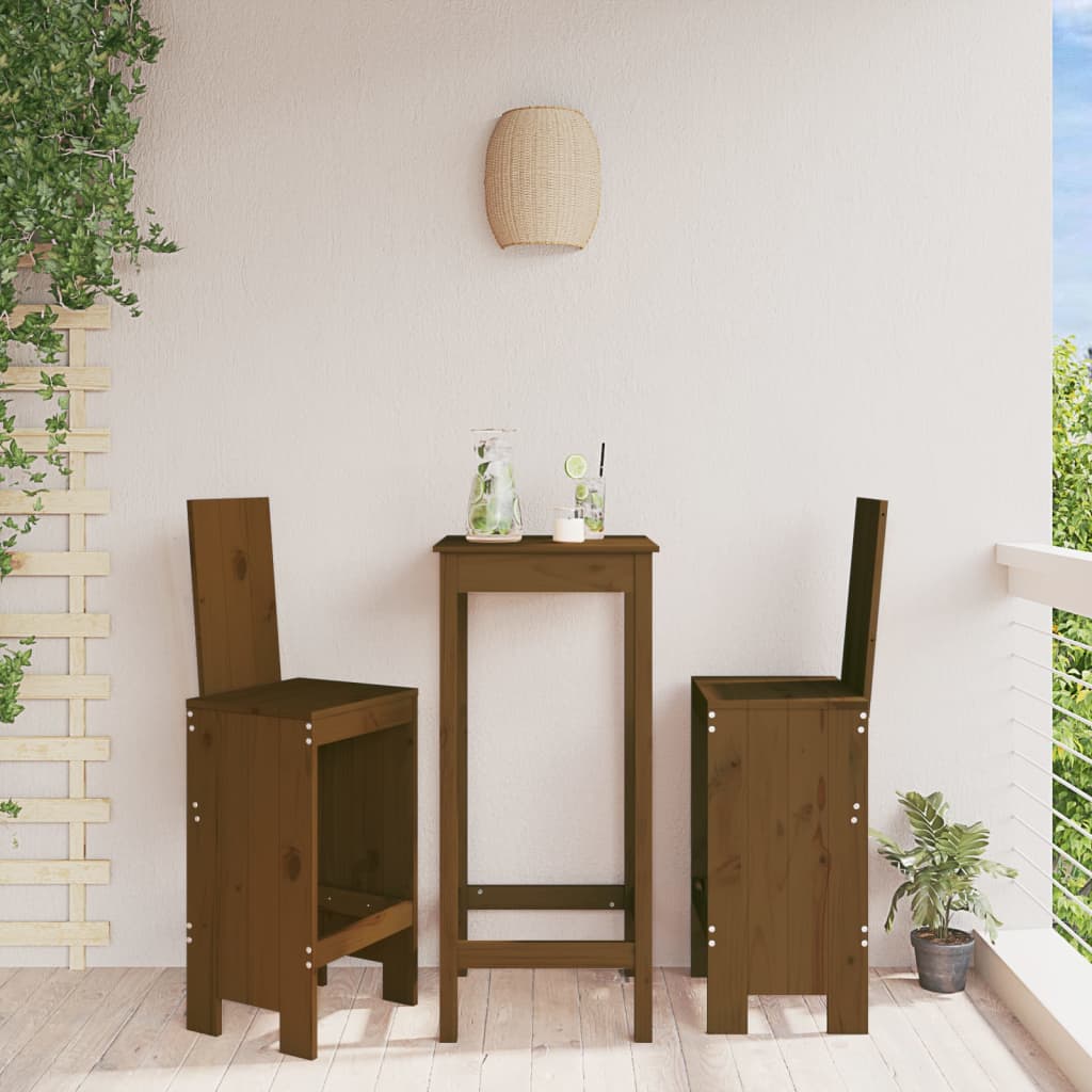 Sgabelli 2 pz Miele 40x42x120 cm in Legno Massello di Pino - homemem39