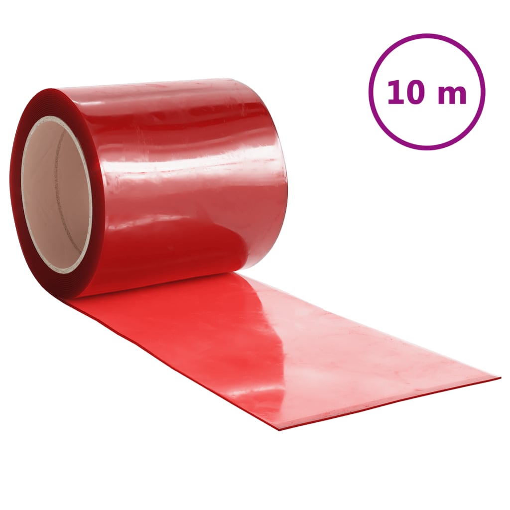 Tenda per Porte Rossa 200 mm x 1,6 mm 10 m in PVC - homemem39