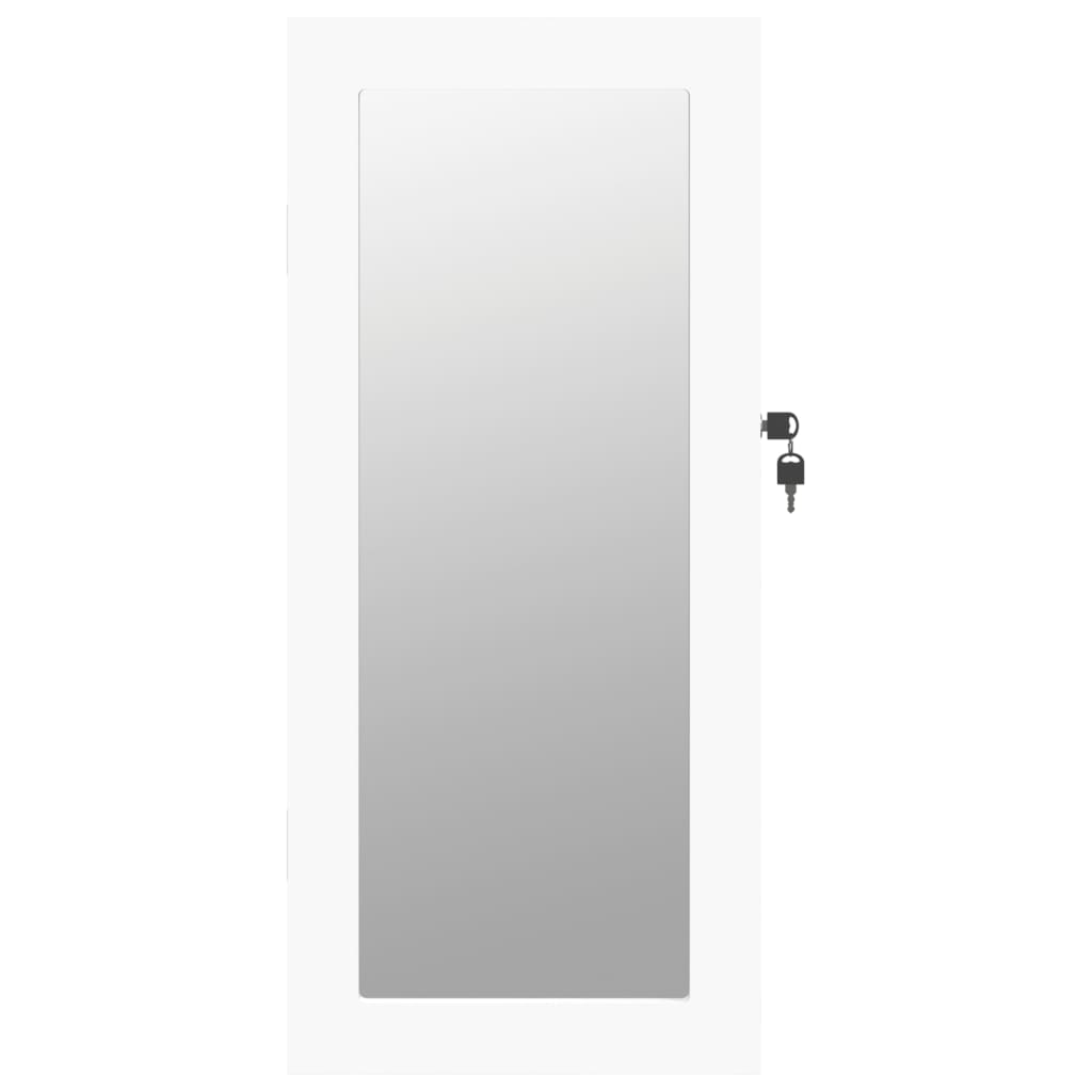 Armadio Portagioie con Specchio a Muro Bianco 30x8,5x67 cm - homemem39