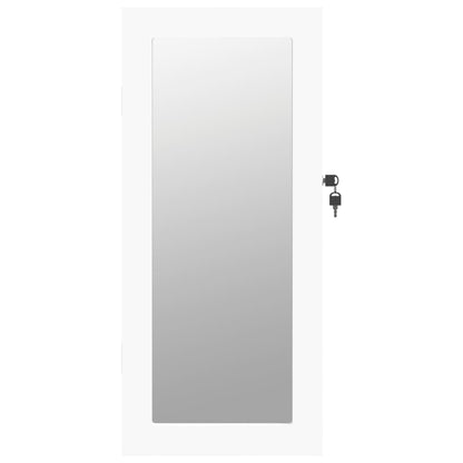 Armadio Portagioie con Specchio a Muro Bianco 30x8,5x67 cm - homemem39