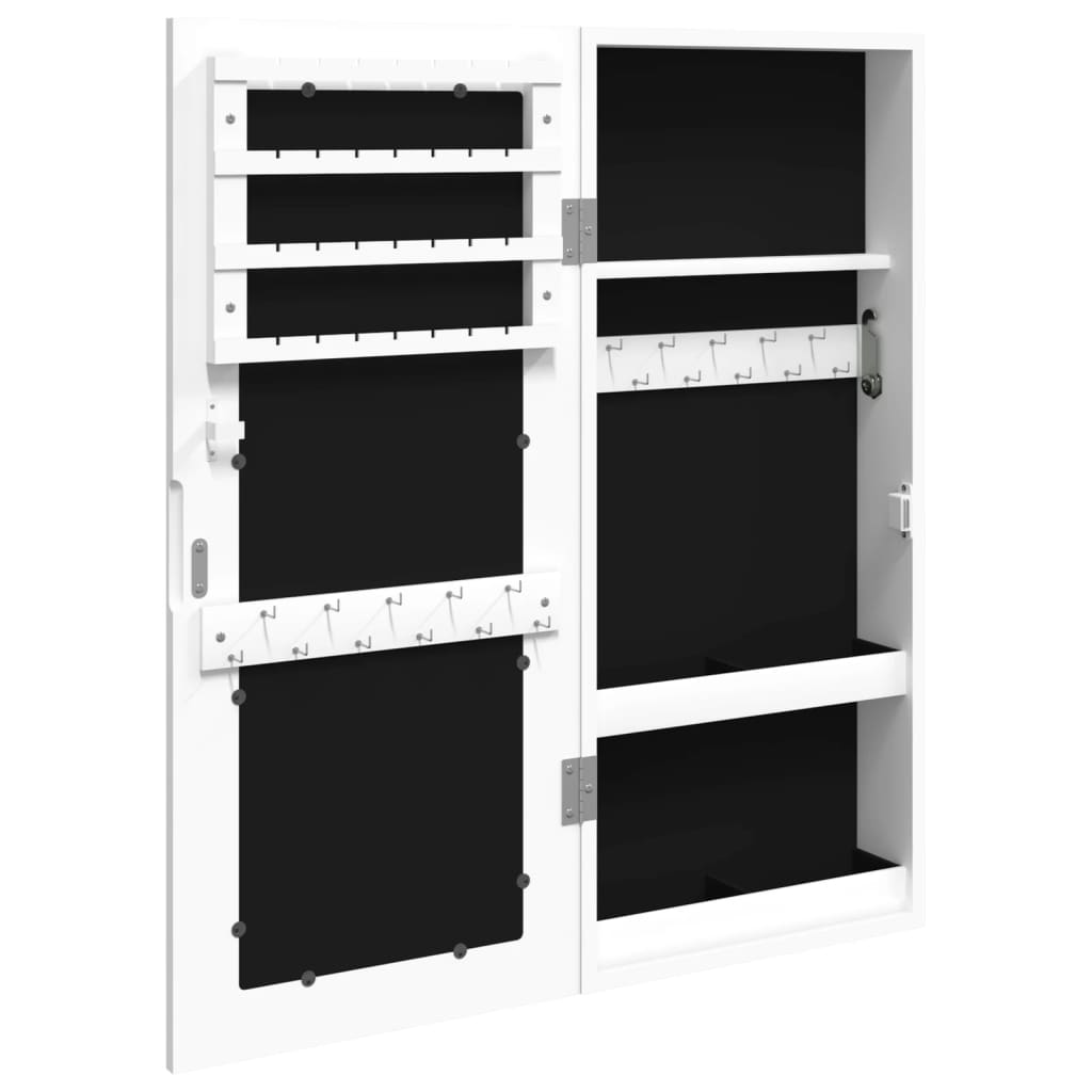 Armadio Portagioie con Specchio a Muro Bianco 30x8,5x67 cm - homemem39