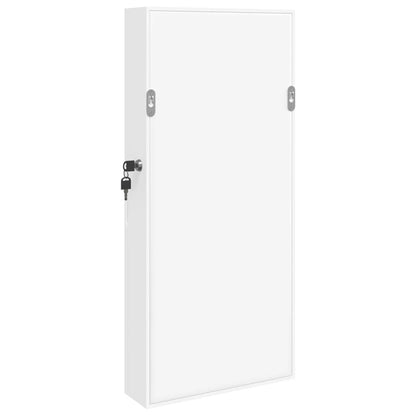 Armadio Portagioie con Specchio a Muro Bianco 30x8,5x67 cm - homemem39