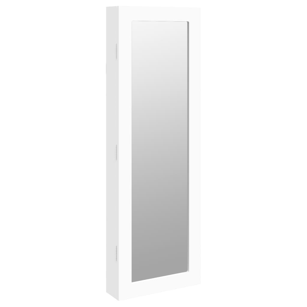 Armadio Portagioie con Specchio a Muro Bianco 30x8,5x90 cm - homemem39