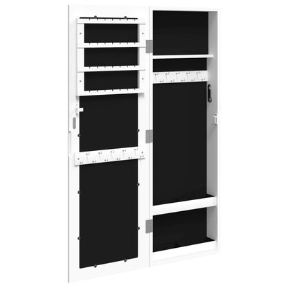 Armadio Portagioie con Specchio a Muro Bianco 30x8,5x90 cm - homemem39