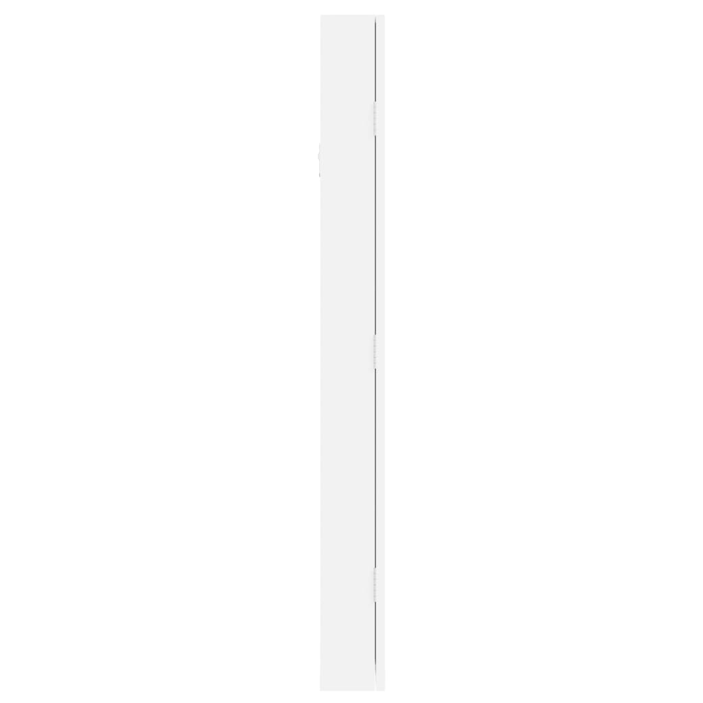 Armadio Portagioie con Specchio a Muro Bianco 30x8,5x90 cm - homemem39