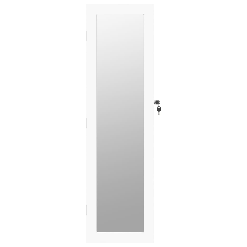 Armadio Portagioie con Specchio a Muro Bianco 30x8,5x106 cm - homemem39