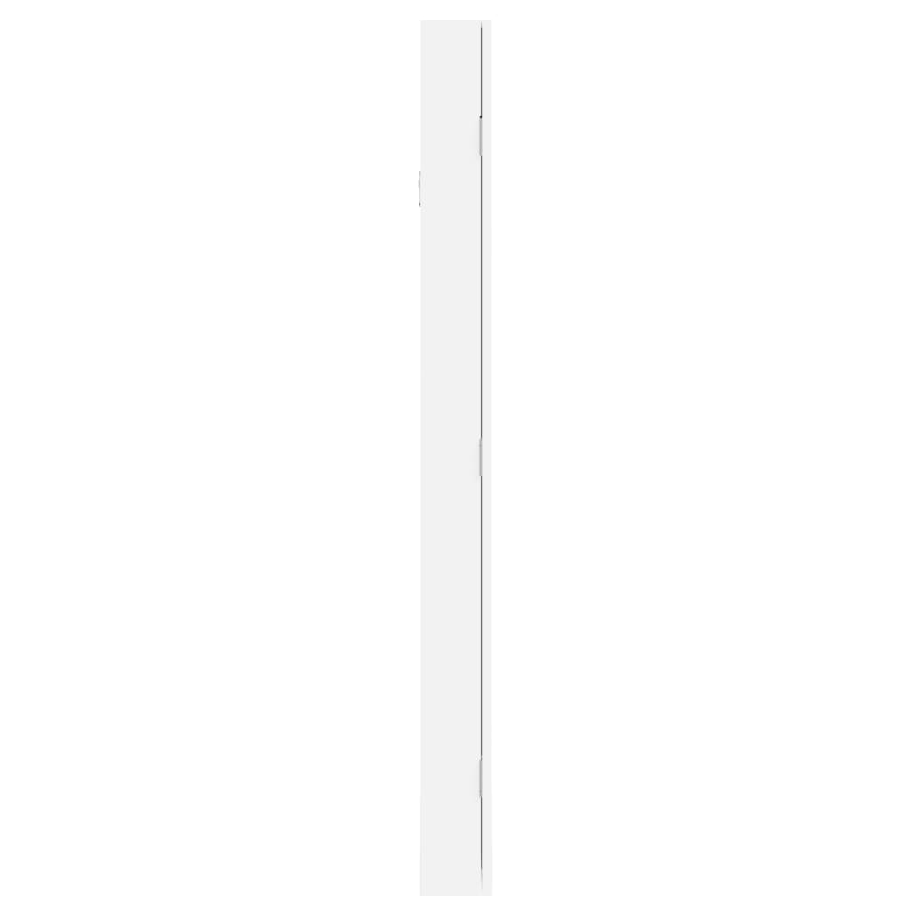 Armadio Portagioie con Specchio a Muro Bianco 30x8,5x106 cm - homemem39