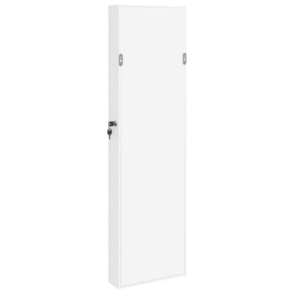 Armadio Portagioie con Specchio a Muro Bianco 30x8,5x106 cm - homemem39