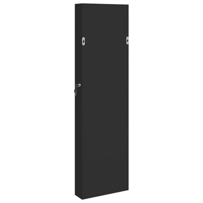 Armadio Portagioie con Specchio a Muro Nero 30x8,5x106 cm - homemem39