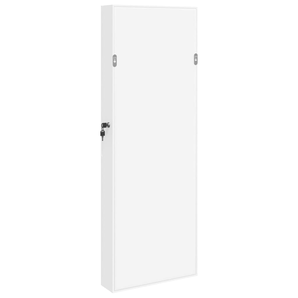 Armadio Portagioie con Specchio a Muro Bianco 37,5x10x106 cm - homemem39