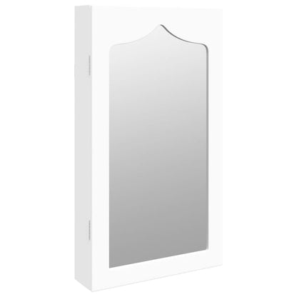 Armadio Portagioie con Specchio a Muro Bianco 37,5x10x67 cm - homemem39