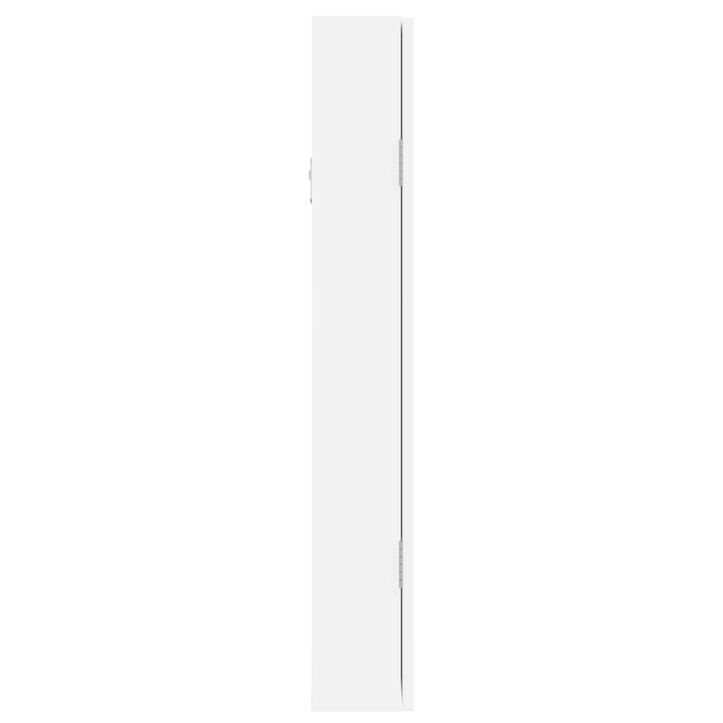 Armadio Portagioie con Specchio a Muro Bianco 37,5x10x67 cm - homemem39