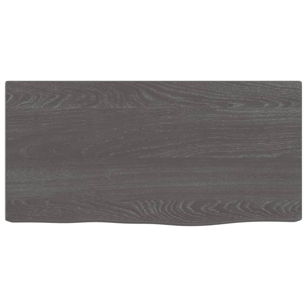 Ripiano Muro Marrone Scuro 40x20x6 cm Massello Rovere Trattato - homemem39