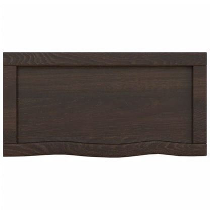 Ripiano Muro Marrone Scuro 40x30x(2-4) cm Massello Rovere Trattato - homemem39